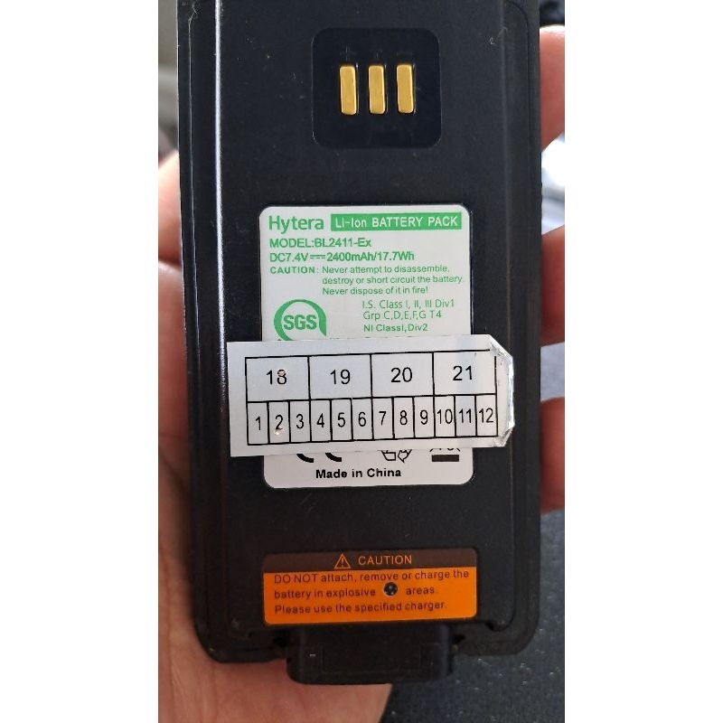 Baterai Ht Hytera BL2411 EX IS Gas Proof ORIGINAL Battery Untuk Hytera PD788G UL913 IS Barang Asli E