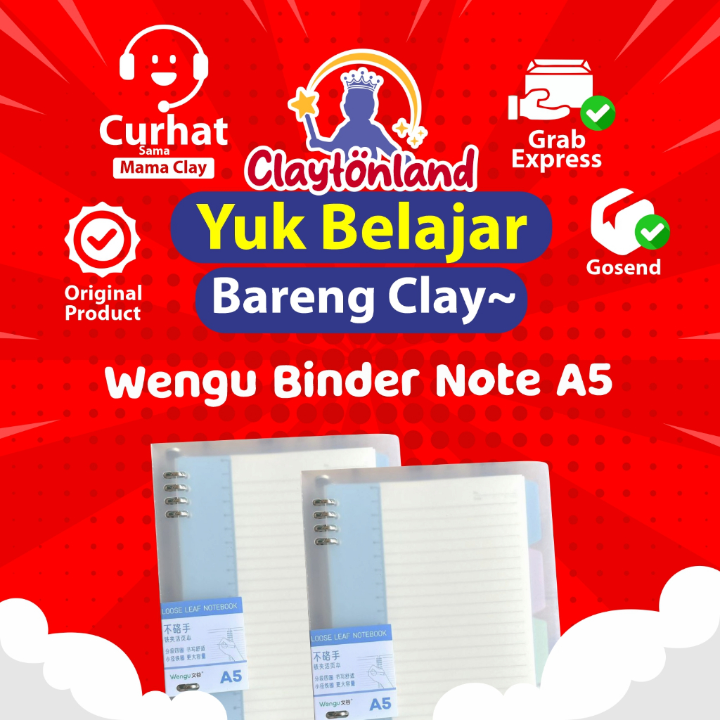 

Binder Note A5 Ring Besi Polos Bening / Binder Transparan A5 Wengu / Binder A5 Ring Besi