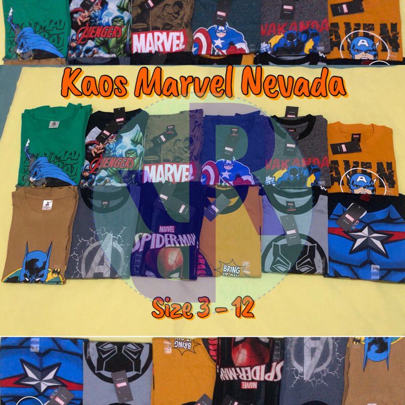 Kaos Anak Marvel Nevada Original (Ecer & Grosir)