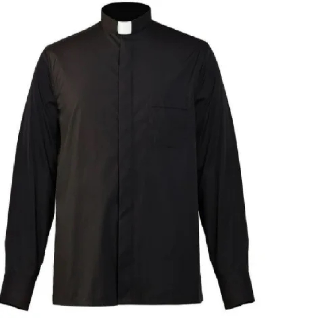 Kemeja Pendeta Collar Lengan Panjang