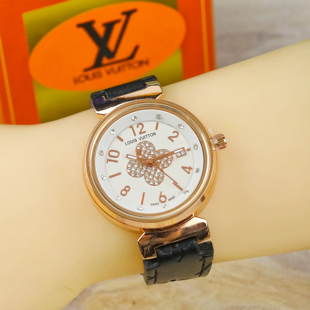 paket box exclusive || jam tangan wanita VL bulat ring tali kulit jam tangan kulit / jam tangan wani