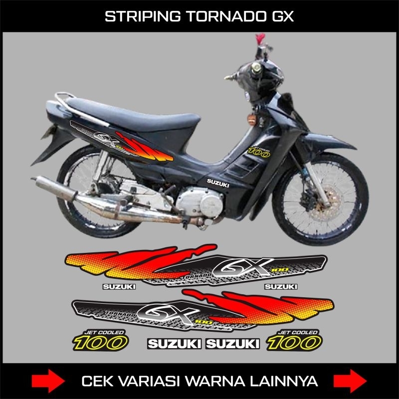 Striping Suzuki Tornado GX 100 Tahun 1997 Sampai 2004 / Sticker Motor Tornado 100 Gx / Decal Stiker 