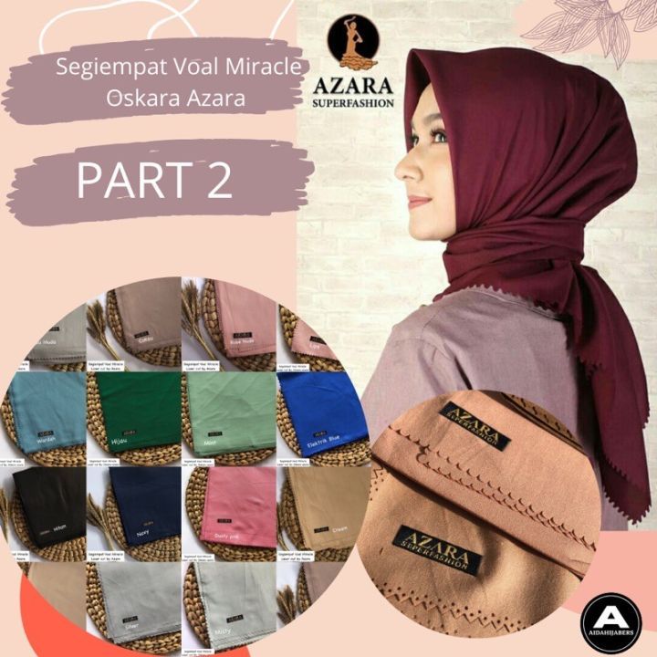 Hijab Azara Oscara Voal Laser Cut Syari Jilbab Segi Empat Hitam