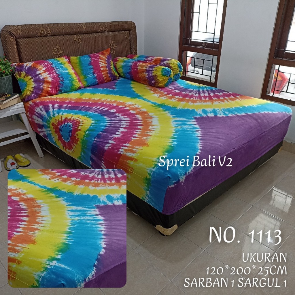Sprei Bali Polos Size 120X200 cm Tinggi 25 cm (BISA PILIH WARNA) Seprai Rayon Bali Terbaru Termurah 