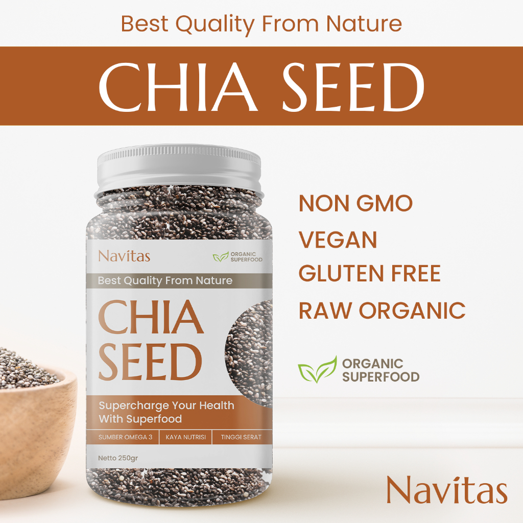 

Organic Black Chia Seed 200 gr Premium / Biji Chiaseed Original Superfood / Biji Chia Organik