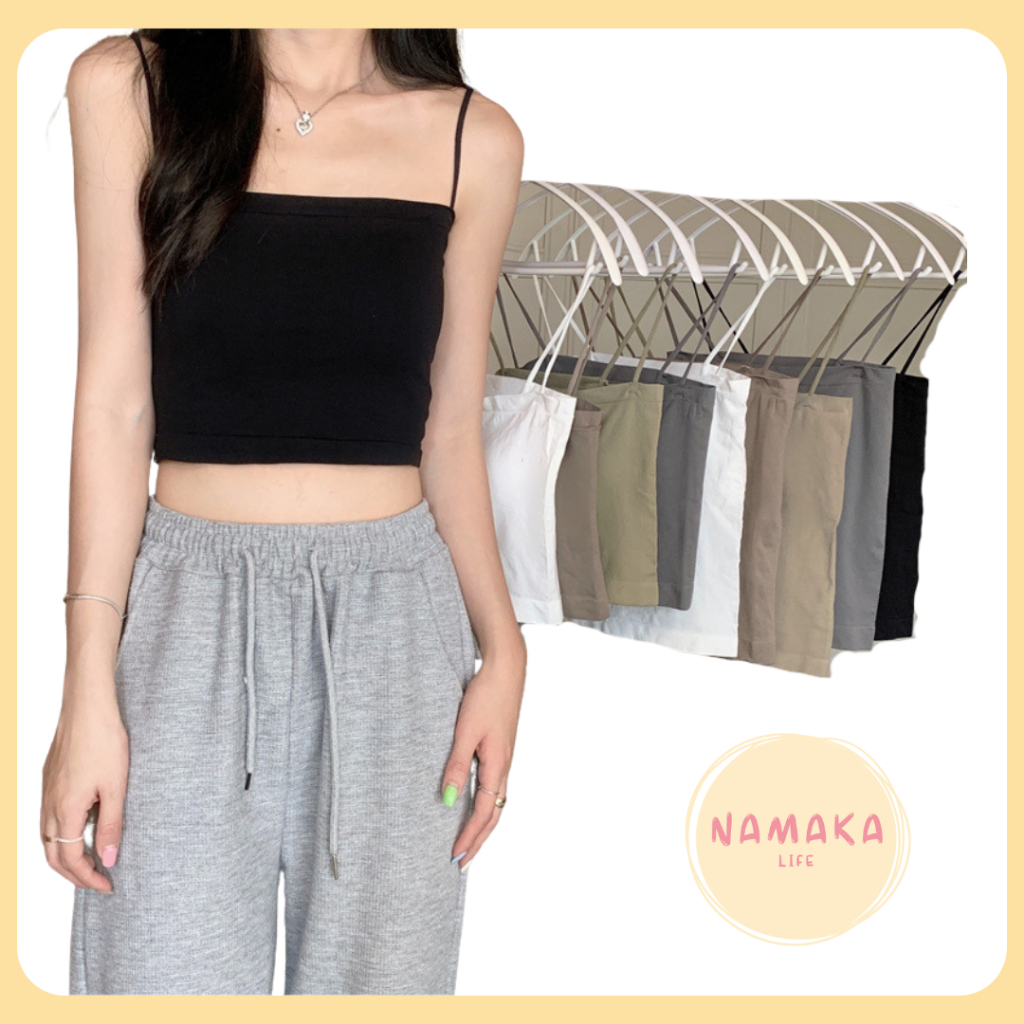 TANKTOP TANK TOP DALAMAN ATASAN WANITA LENTUR LEMBUT DENGAN CUP POLOS BUSA PADDING PEREMPUAN REMAJA 