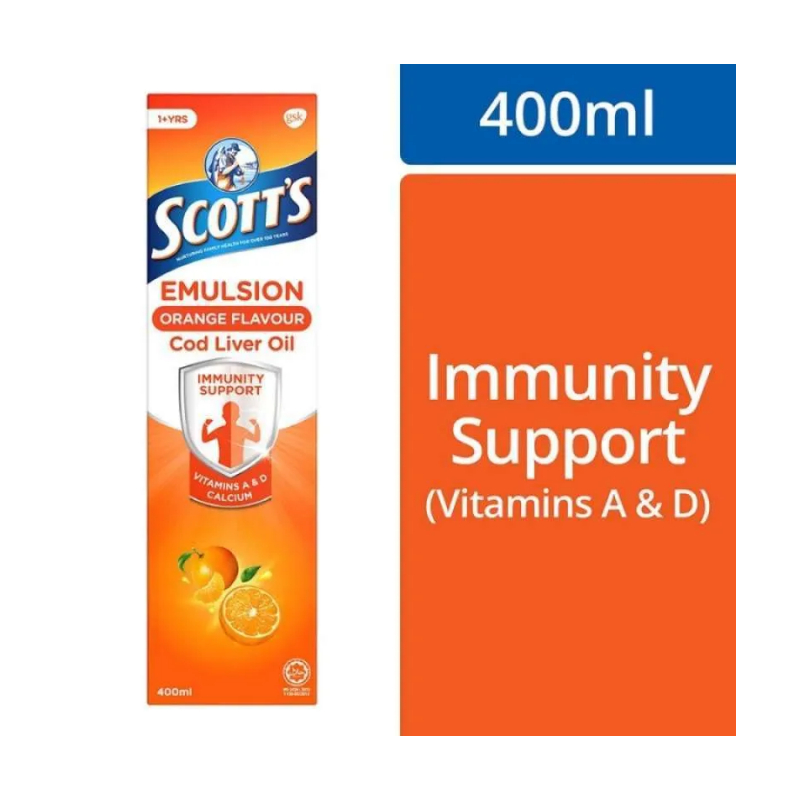 Scott's Emulsion Immunity Support Vitamins A & D - Orange/ Singapore
