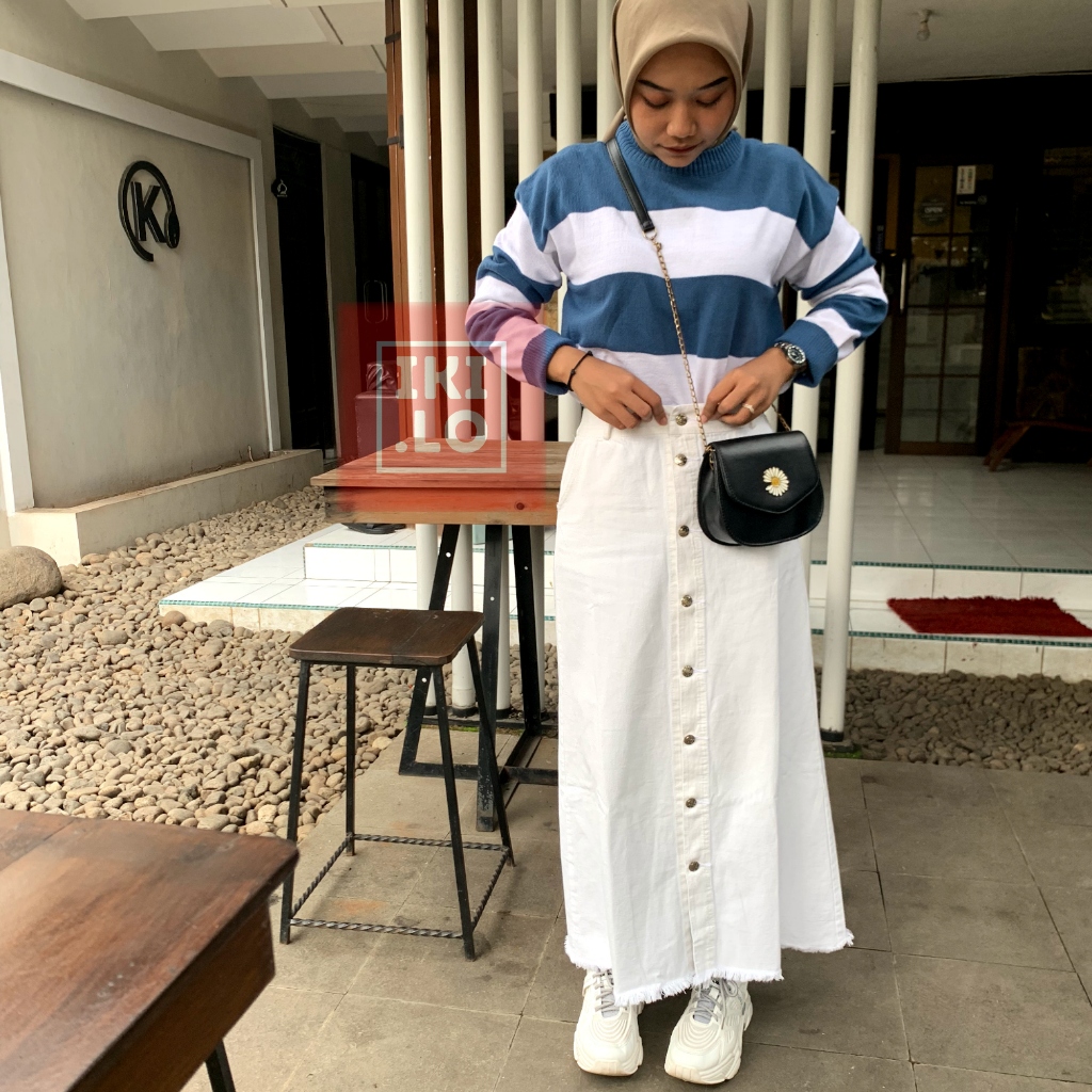 Rok Jeans Wanita Panjang Kekinian Rawis