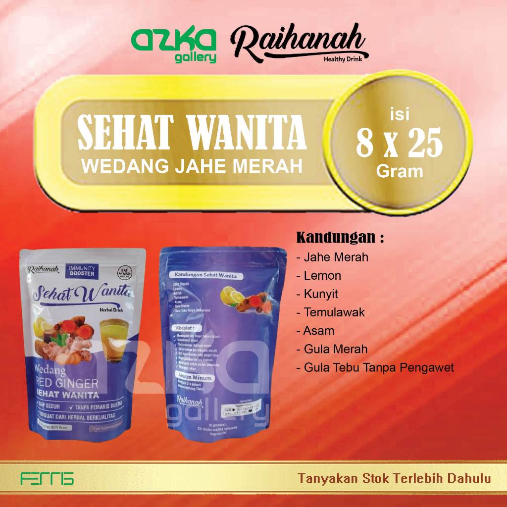 

Wedang Jahe Merah SEHAT WANITA Raihanah Isi 8 Sachet