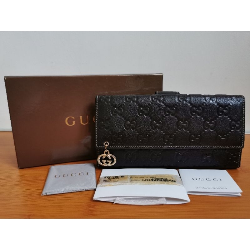 Gucci GG Blooms Leather Wallet Gucci Brown in Leather