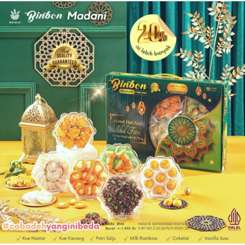 

kue binbon madani 1 box isi 6 toples