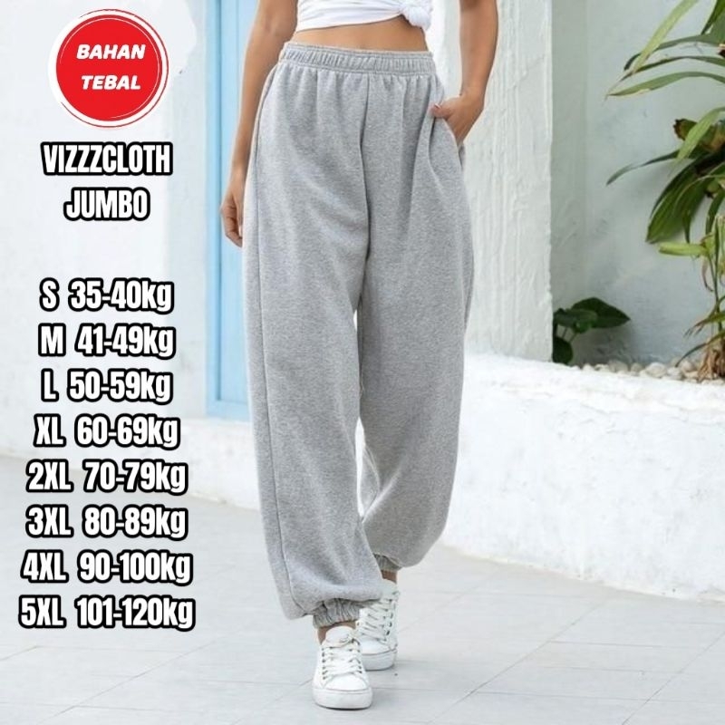 Celana jogger wanita korean style bigsize jumbo