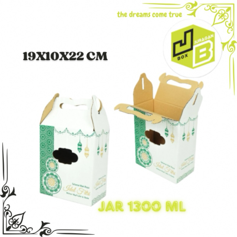 

Box Jinjing 19x10x22 cm JAR 1300 ml isi 2 Toples bulat Box/kardus/packaging/ kemasan/ kue kering/ jar/ kuejar/ jar 1300ml/ hampers/ hantaran/ idul fitri