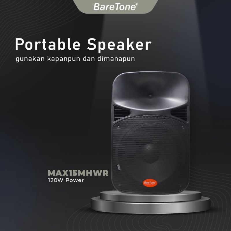 BARETONE Speaker portable MAX15MHWR speaker Bluetooth 15inch
