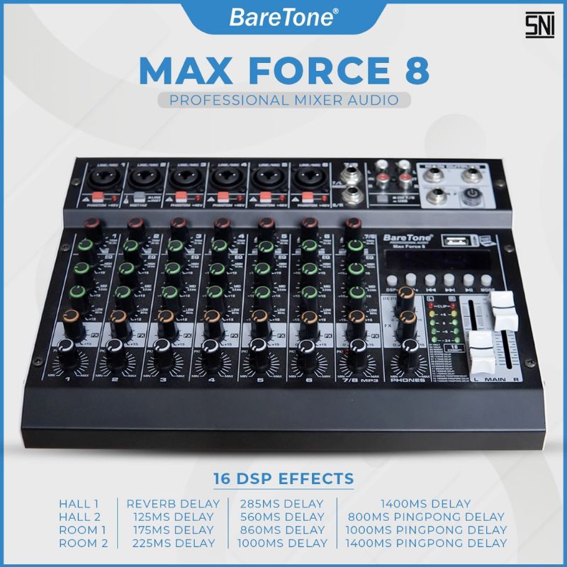 Mixer audio BARETONE MAX FORCE 8 Profesional mixer 8 channel