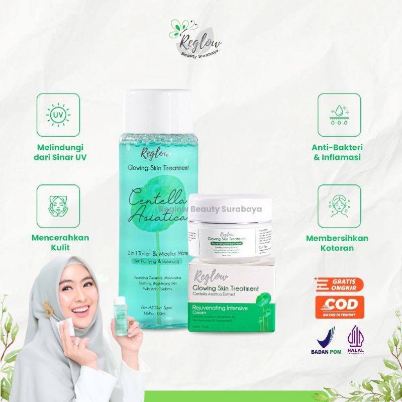Rejuvenating Intensive Cream dan 2in1 Toner + Micellar Water Reglow Dr Shindy Skincare Original Pemb