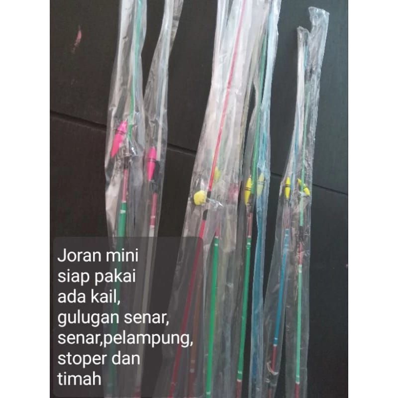 1set Joran lentur mini 90,100&120cm siap pakai tuk memancing udang,wader,uceng,paray dan ikan kecil 