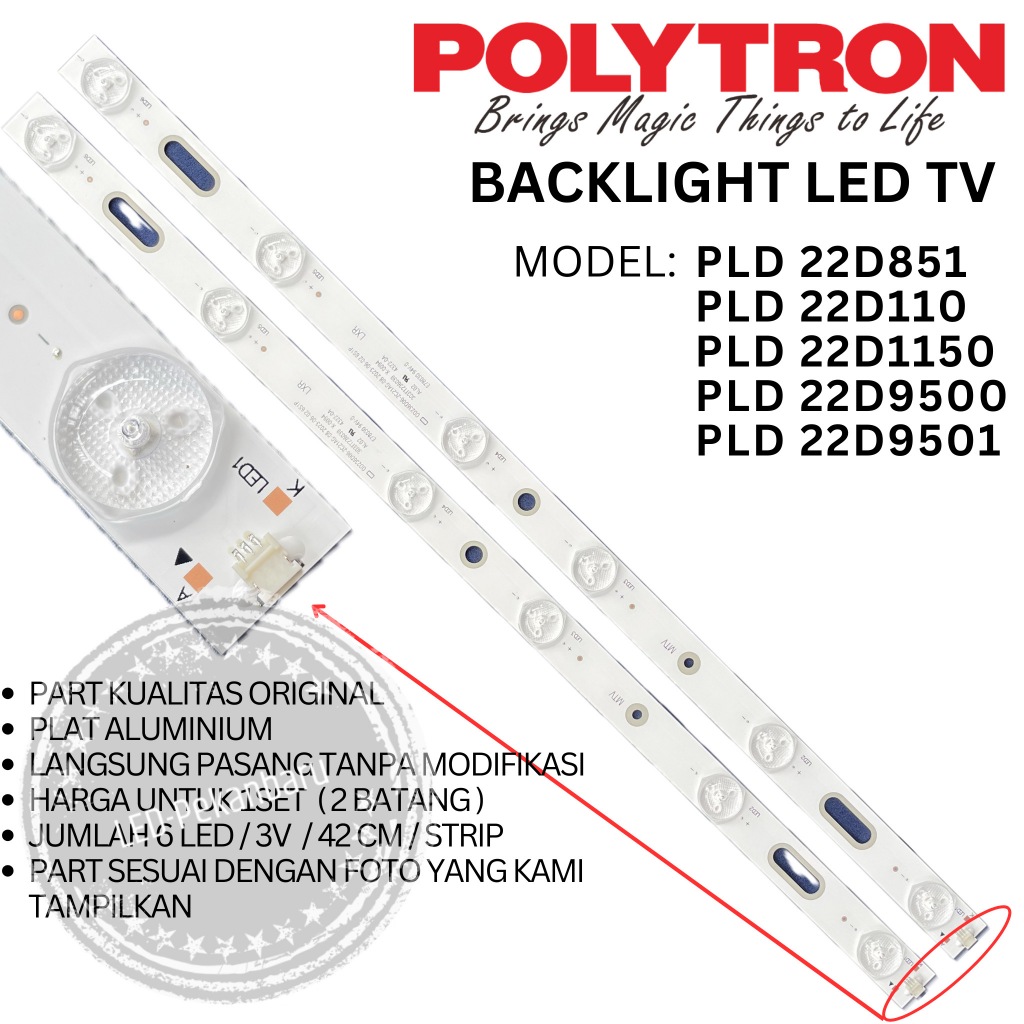 BACKLIGHT LED TV POLYTRON BL PLD 22D851 22D110 22D9500 22D1150 22D9501