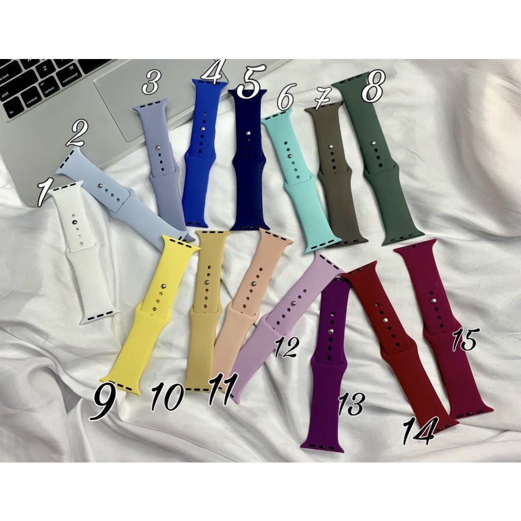 STRAP PREMIUM RUBBER APPLE WATCH SMART WATCH 38mm 40mm 42mm 44mm SERIES 3 4 5 6 7 T500 T55 X7 Hw22 1