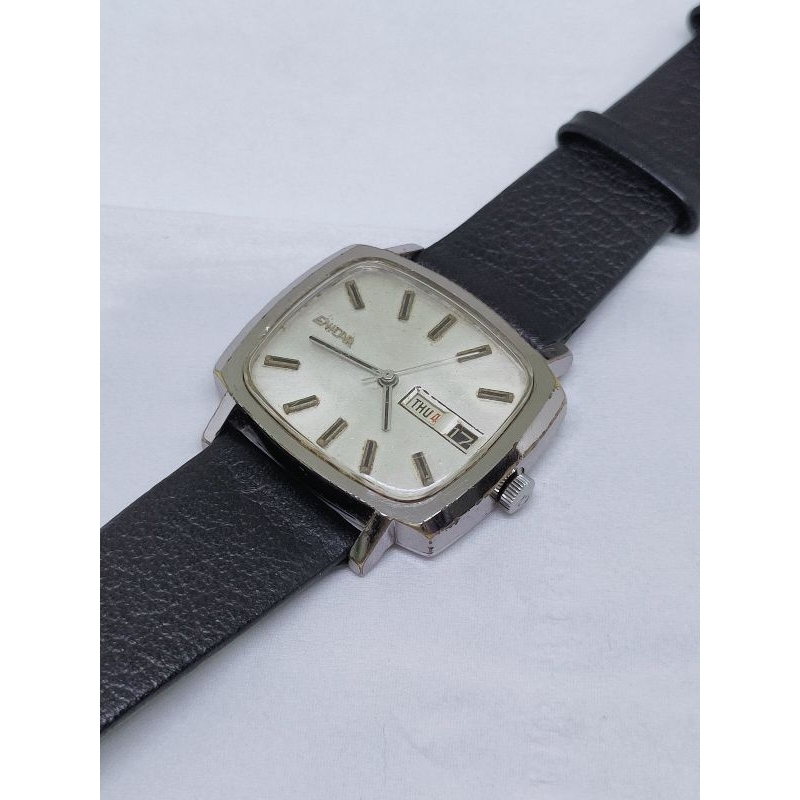 Enicar Star Jewels swiss ori vintage jam tangan antik enicar tank watch tv shape arloji kotak lawas