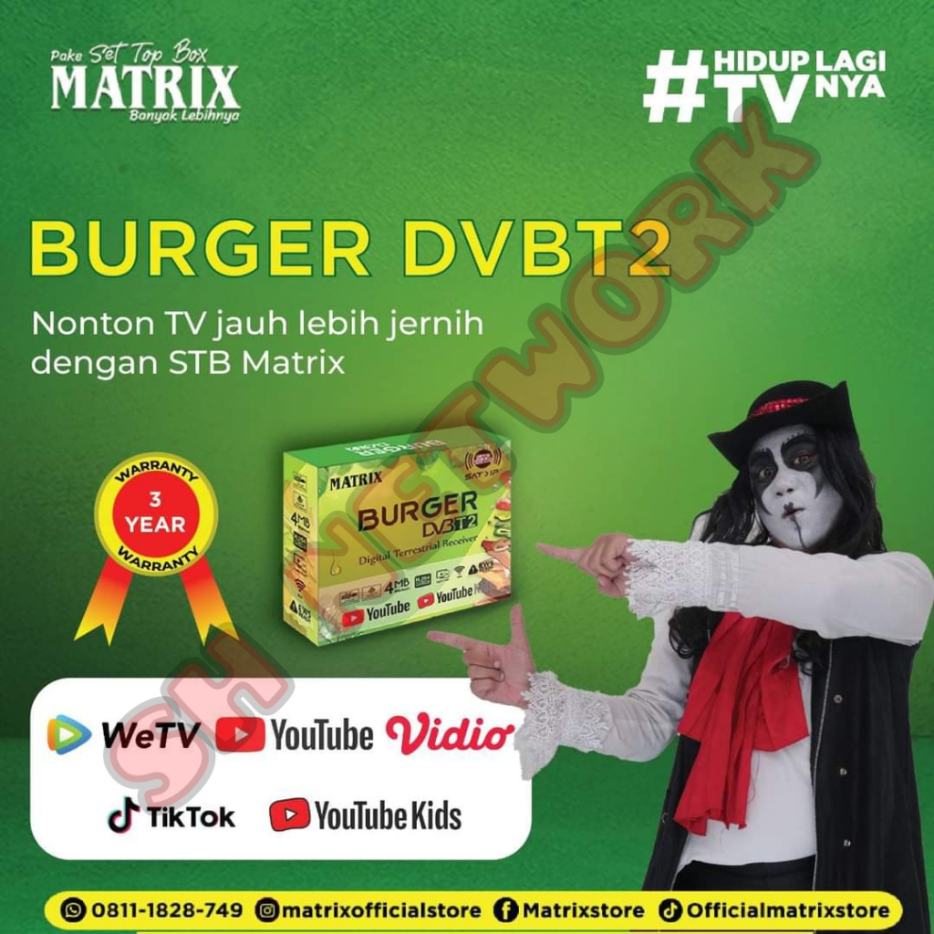 Set Top Box Matrix Burger Hijau Dan Luby 01 02 03 Premium Edition Sudah di Upgrade SW Versi Firmware