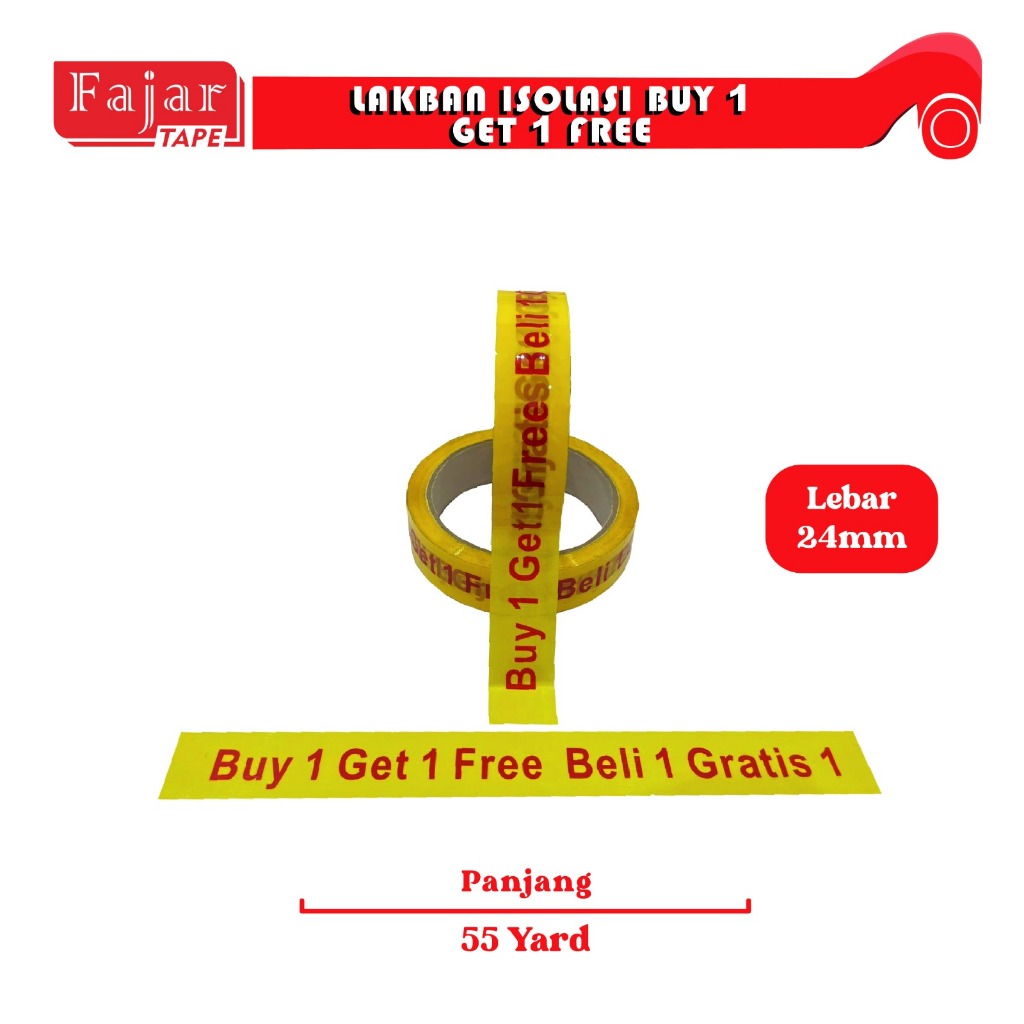 

LAKBAN ISOLASI BUY 1 GET 1 FREE BELI 1 GRATIS 1 24MM 55Y