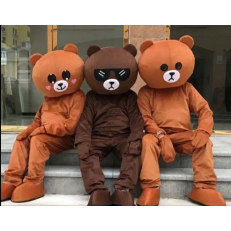 kostum badut karakter bruang line