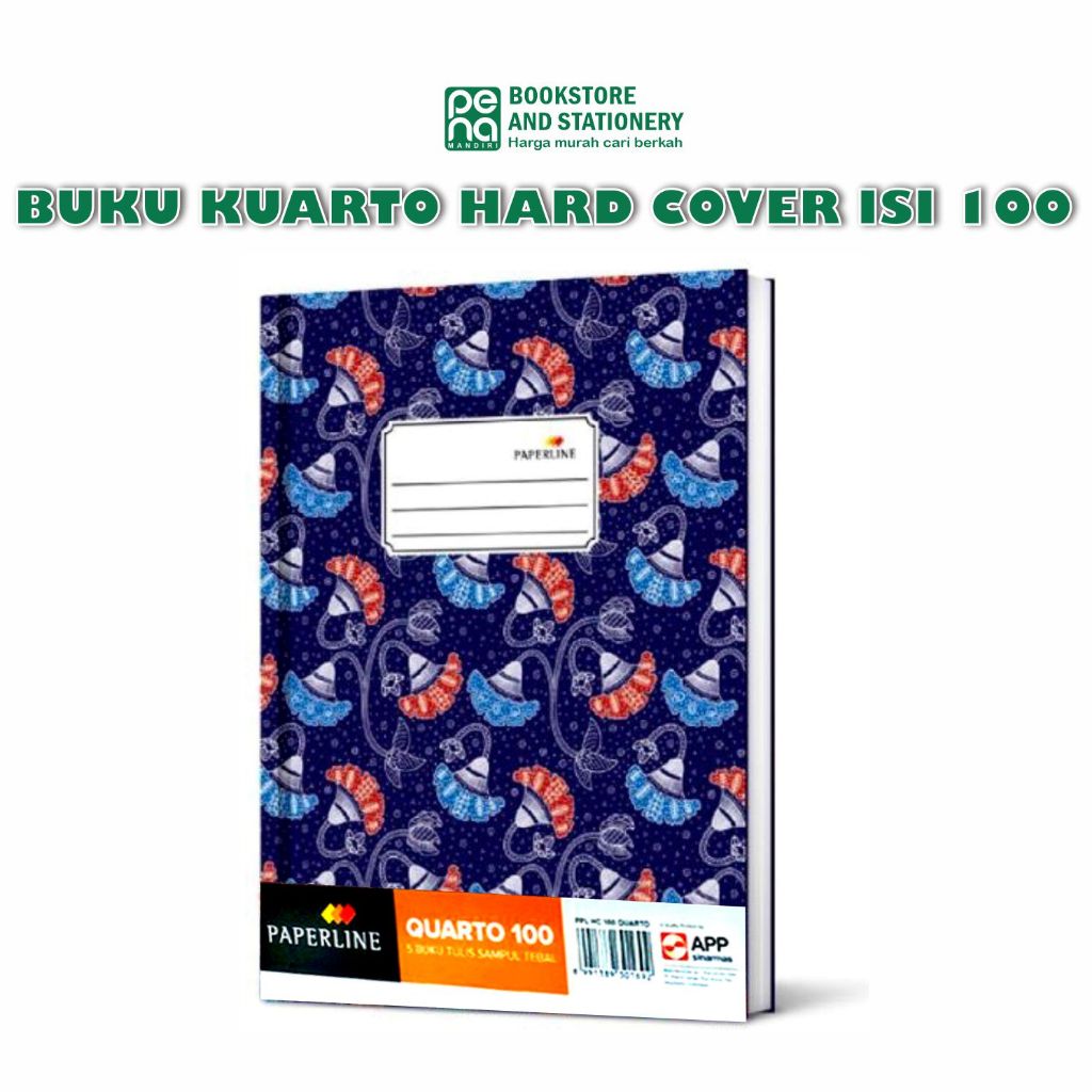 

(1 Pcs) Buku Tulis Kwarto Kuarto Quarto Hard Cover Hardcover PAPERLINE isi 100 Lbr