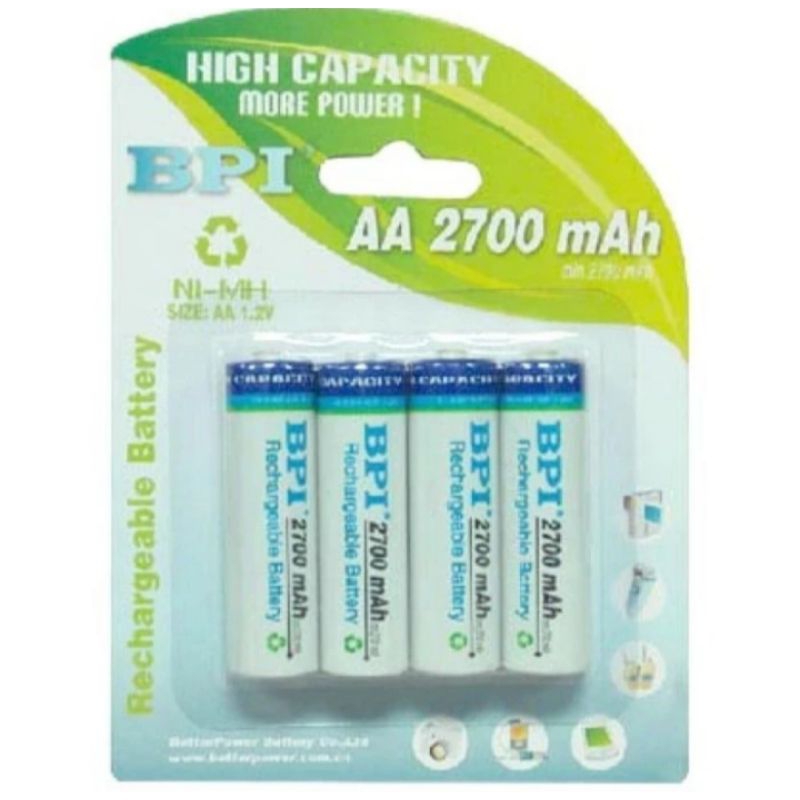 ENELONG BPI NI-MH AA BATTERY 2700mah WHITT BUTTON TOP 4PCS