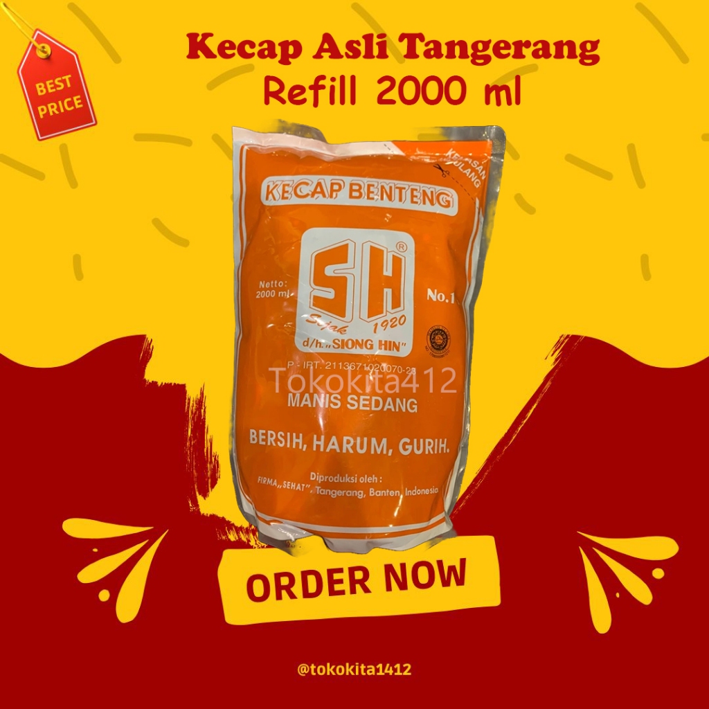 

Kecap SH Asli Tangerang sejak 1920 Halal 2000 ml Besar Refill