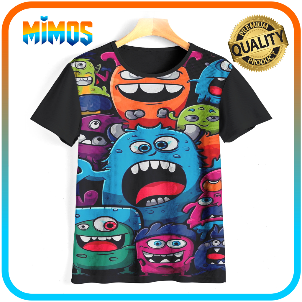 Kaos Doodle Monster Ink C3D-10 Kaos Keren Baju Seniman Art Kaos Anak & Dewasa Laki Laki Permpuan Umu