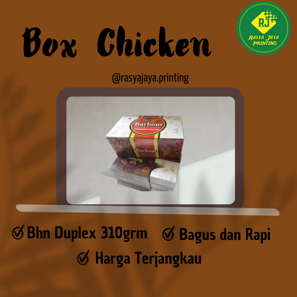 Box Chicken| Kotak Makan Custom | Cetak Lunch Box Custom