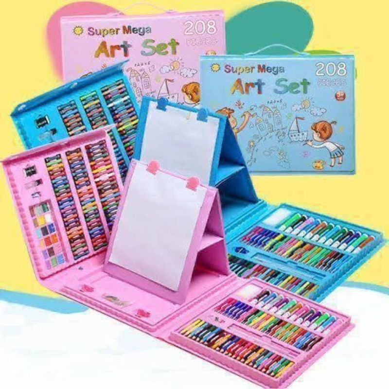 

CRAYON SET MEWARNAI ANAK PENSIL WARNA SET SPIDOL KERTAS LENGKAP ISI 208PCS