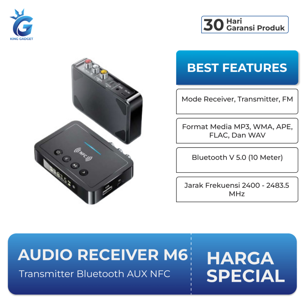 Wireless Audio Receiver M6 Transmitter Bluetooth AUX NFC