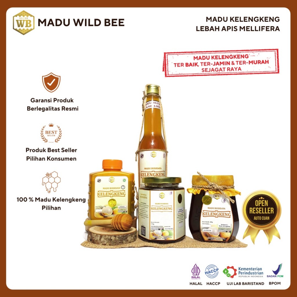 

WB Wild Bee - Madu Kelengkeng / Lebah Apis Melifera - Kemasan Ekonomis - Wild Bee