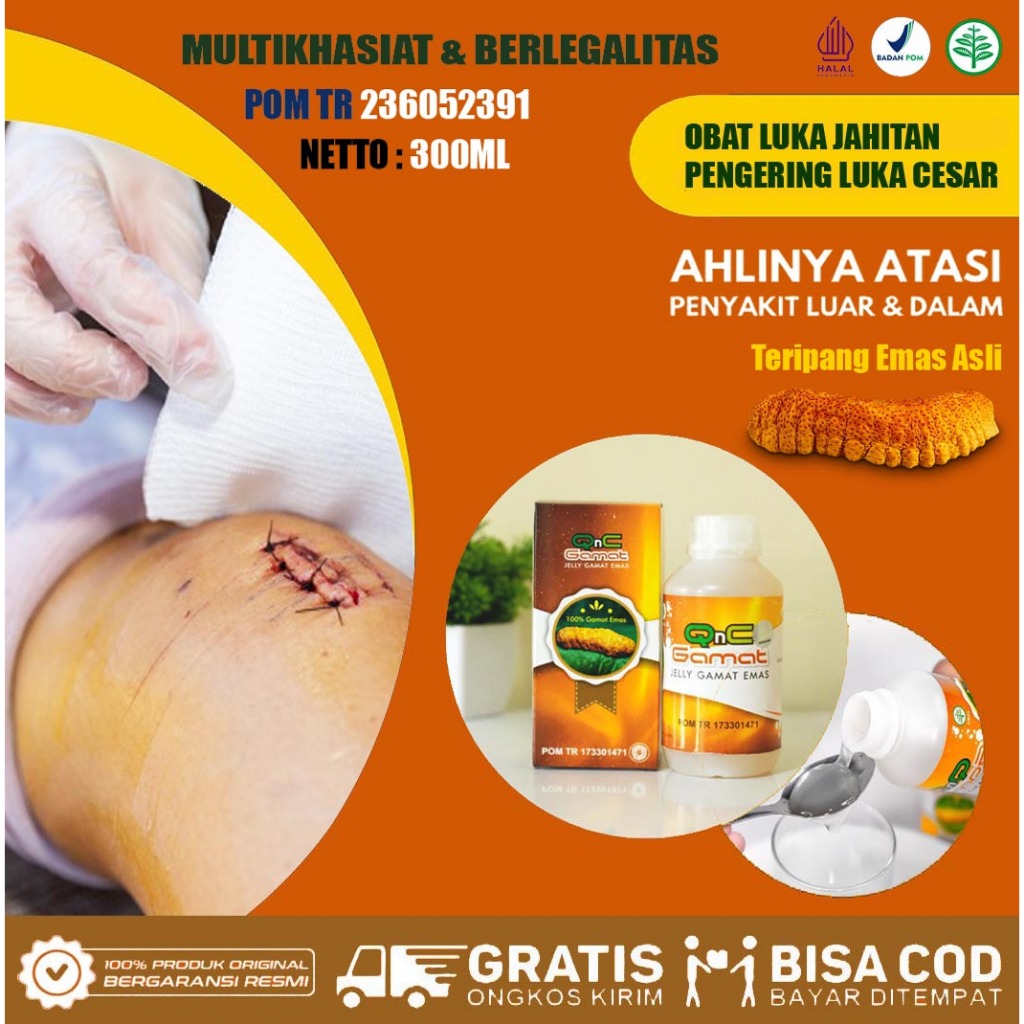 Obat Luka Jahitan Pasca Operasi Luar Dalam - Luka Pasca Operasi Sesar Caesar - QnC Gamat Jelly Terip
