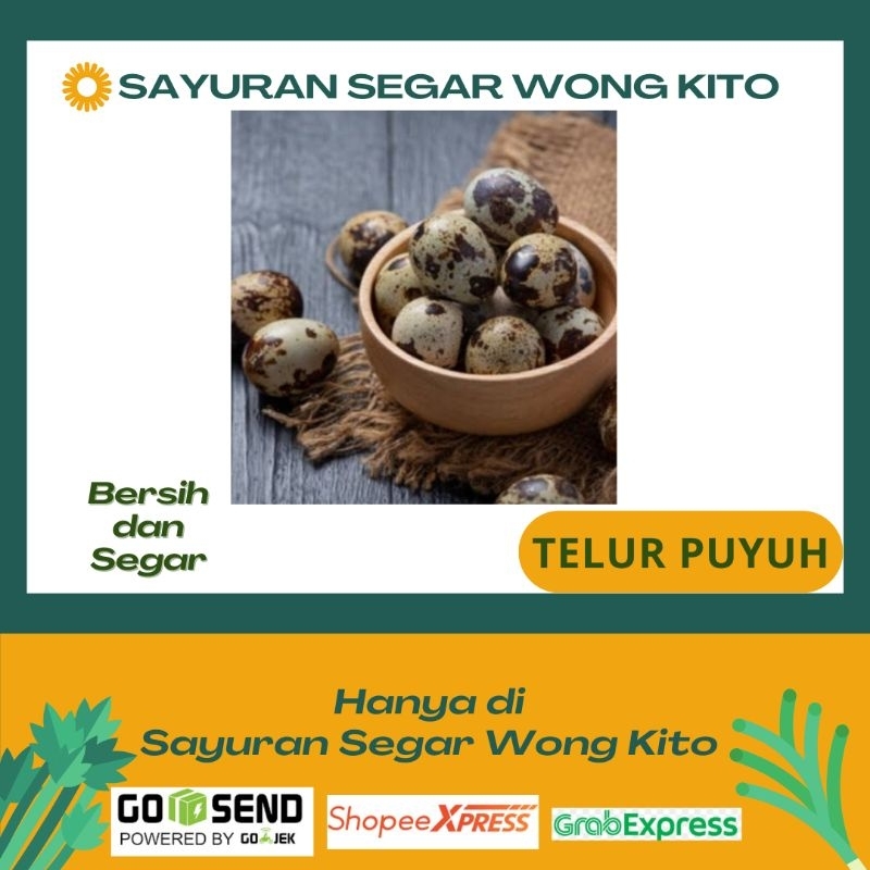 

Telur Puyuh Per Satu Cup Isi 10 Butir - Sayuran Segar Wong Kito