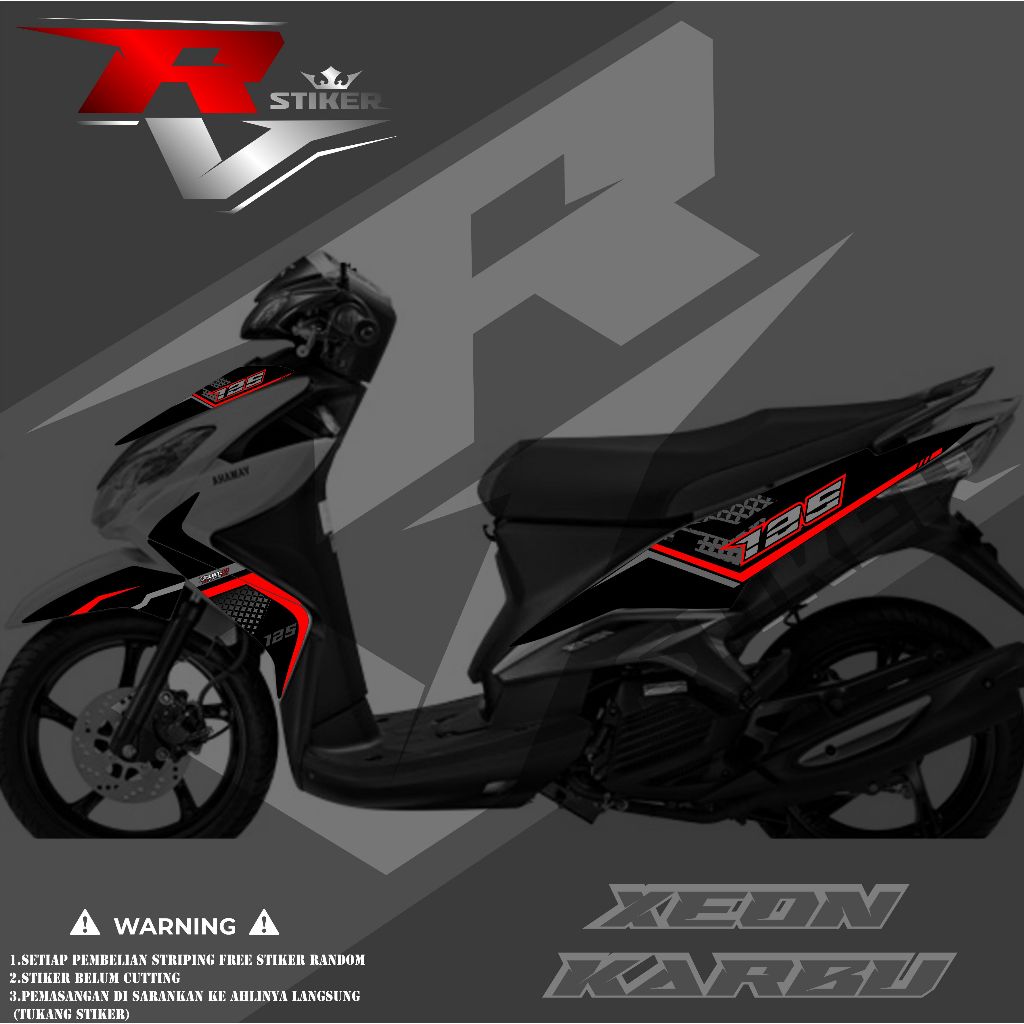 STRIPING XEON KARBU/STIKER XEON RC/STIKER VARIASI XEON KARBU