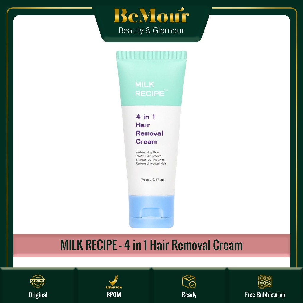 MILK RECIPE - HAIR REMOVAL CREAM 4 IN 1 ( 70 g ) - Krim Waxing Perontok Bulu Rambut Ketiak Non-Irrit
