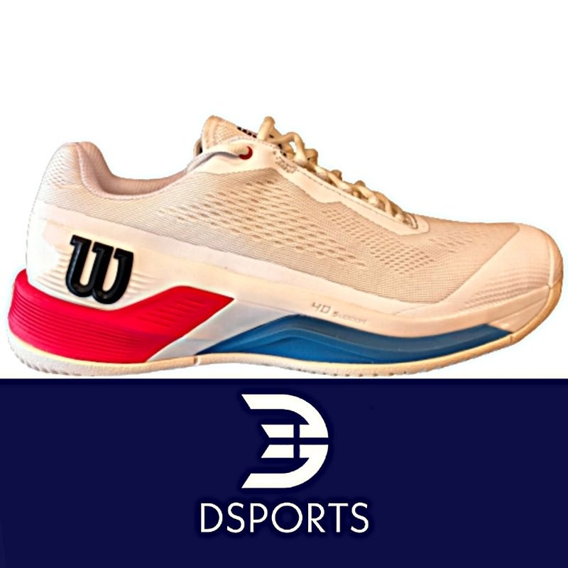 Wilson Rush Pro 4.0 4 Snow White Wilson Red Deja Vue Blue ( Tennis Shoes Sepatu Tenis ) ORIGINAL