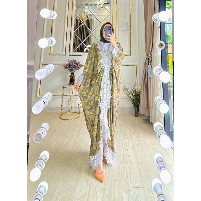 ananda kaftan / kaftan renda / bahan armani silk premium