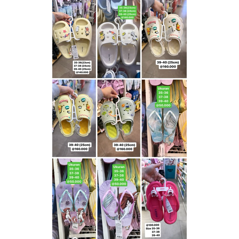 Sendal Lotso , Sendal Alien , The pooh , Snoppy | Sendal Miniso x sanrio x Toy story | Sendal Prince