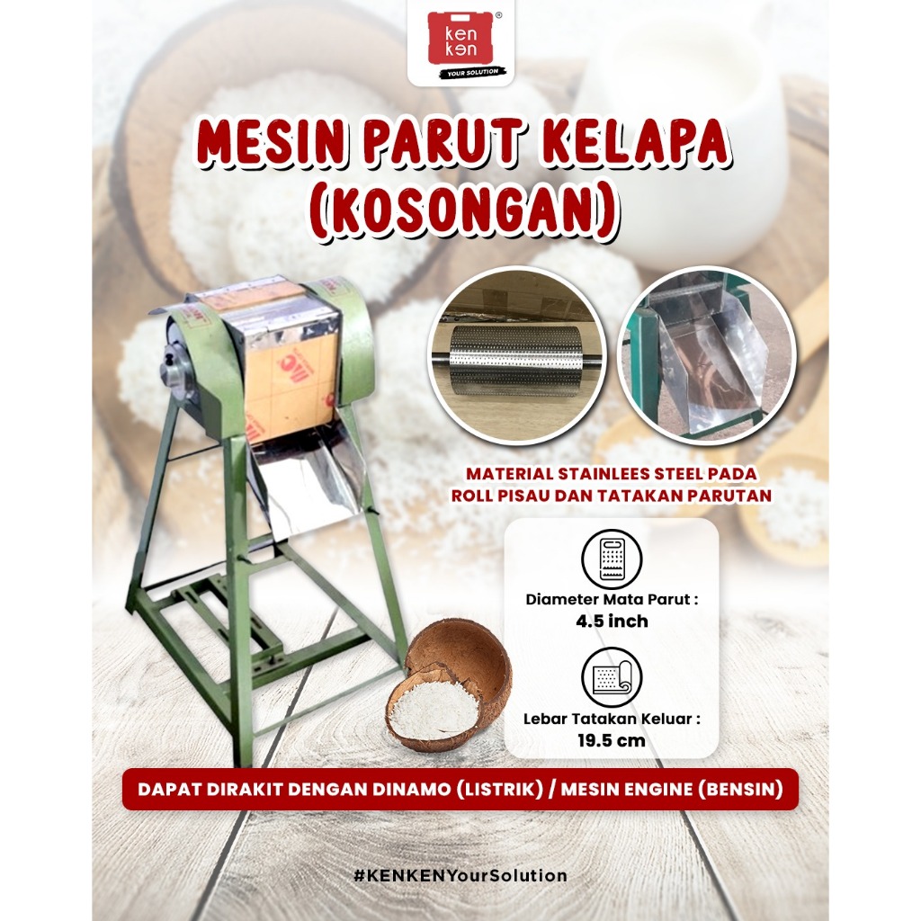 Mesin Parut Kelapa Besar Roll Stainles Mesin Parutan Kelapa Rangka