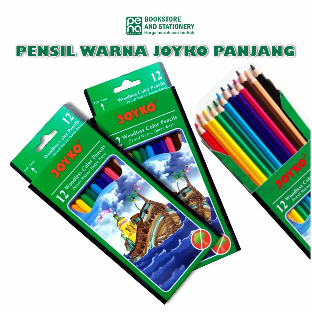 

Pensil warna joyko 12 warna panjang CP-103