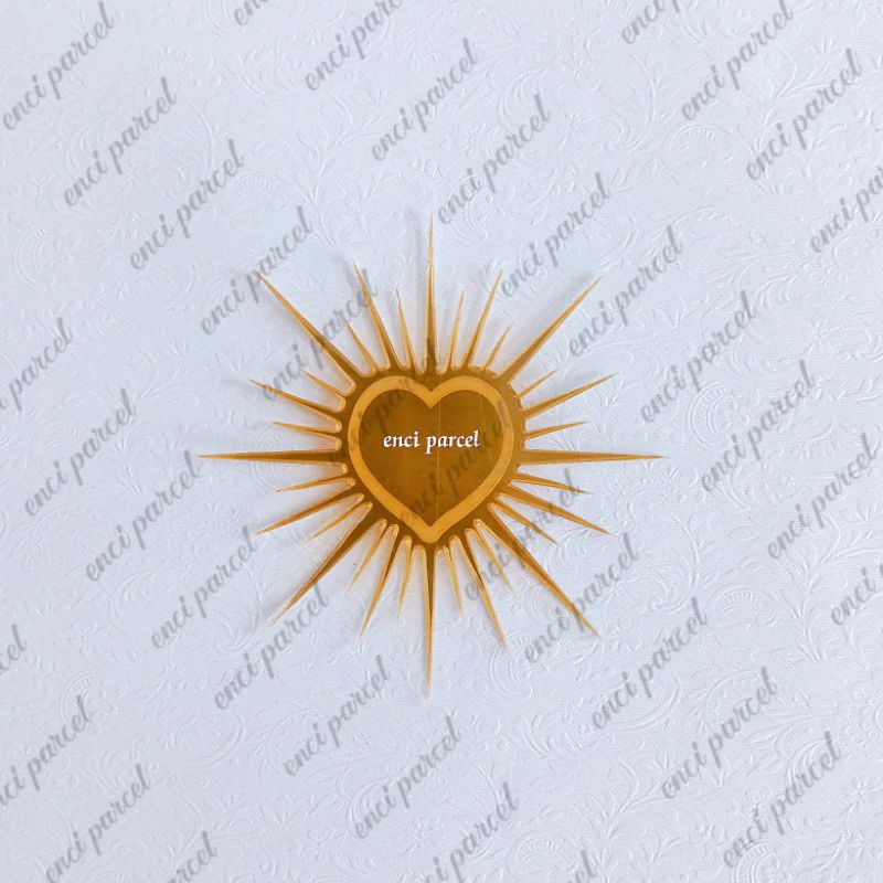 logo love PSHT lambang hati bersinar cahaya pencak silat setia hati miniatur bahan akrilik gold rose