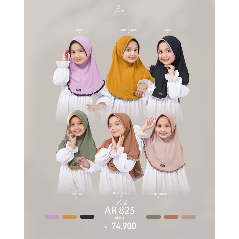 Arrafi Hijab Jilbab Kerudung Anak Instan|| Ar 825 Kids Hijab Anak Arrafi