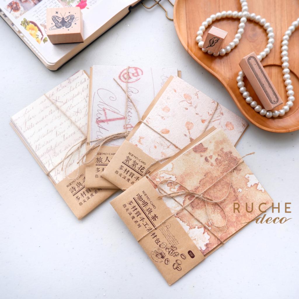 

RUCHE DECO - Paper Pack Material base paper / Decorative Paper BuJo / Vintage Decor - Decorative paper