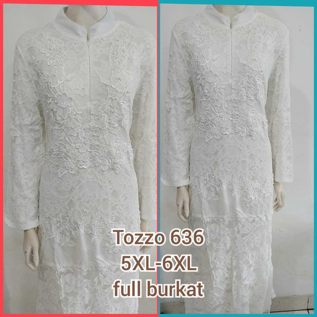 Gamis Wanita Muslim Tozzo Full Putih Brukat Terbaru Mewah [BAHAN TERBAIK] NEW UPDATE