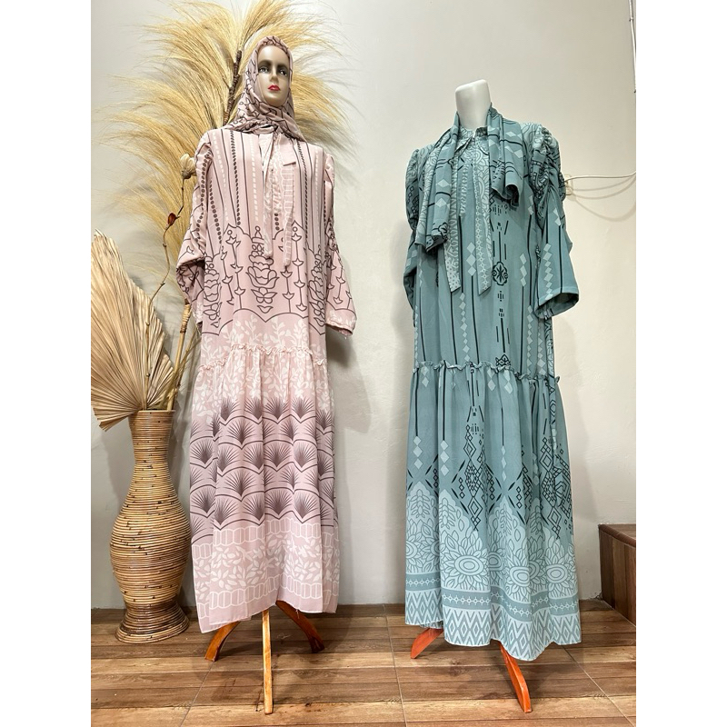 Gamis Kerudung tangan kerut