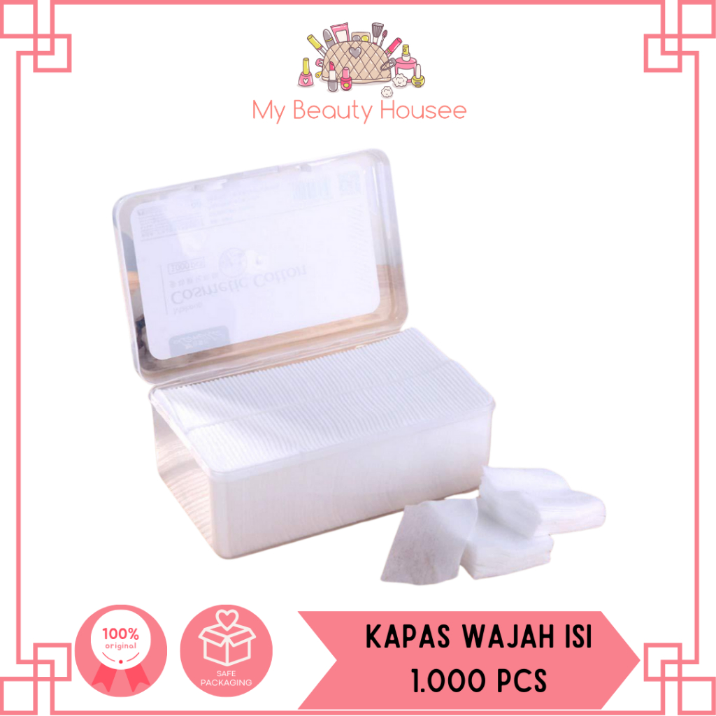 [FREE BOX] KAPAS WAJAH ISI 1000 PCS - SUPER SOFT FACIAL COTTON PAD - KAPAS TONER TIPIS ISI 1000PCS
